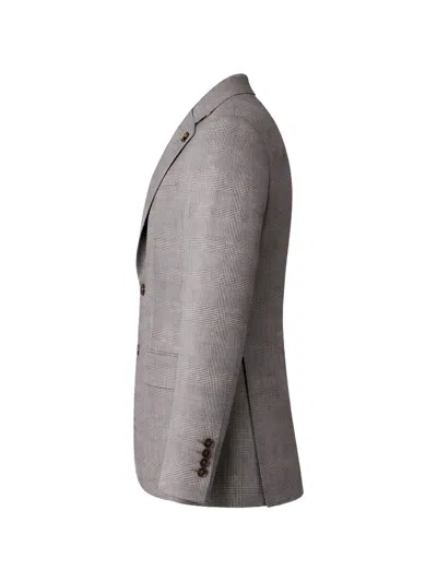 Pal Zileri Check-pattern Blazer In Gray