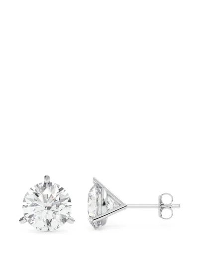 Diamond Essentials Diamond-solitaire Earrings In Silver
