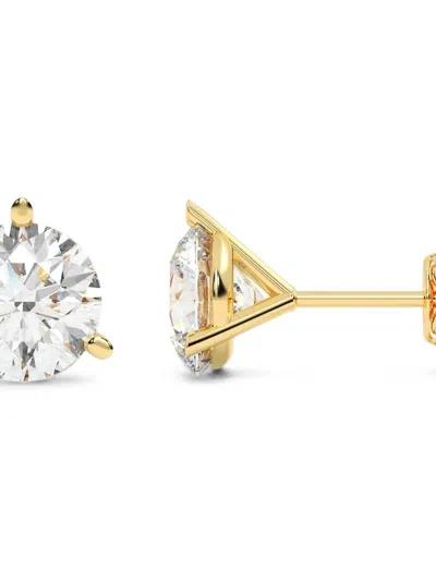 Diamond Essentials Lab-grown Diamond Stud Earrings In Silver