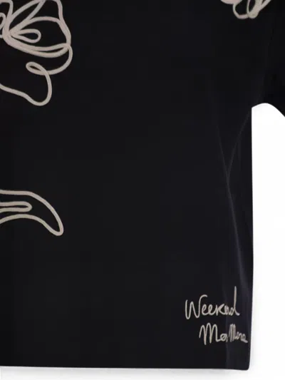 Weekend Max Mara Floral Pattern T-shirt In Black