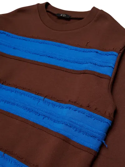 N°21 Distressed Striped Sweater In Multi