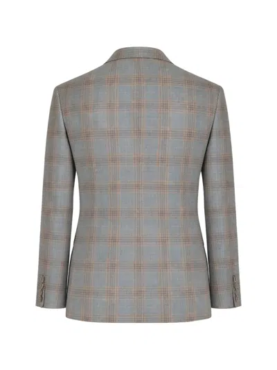 Pal Zileri Check-pattern Blazer In Gray
