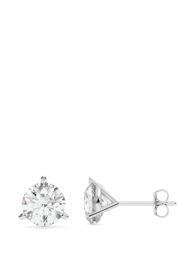 Diamond Essentials Diamond Solitaire Earrings In Silver