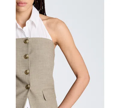 Kenneth Cole Strapless Vest With Removeable Halter In Gray