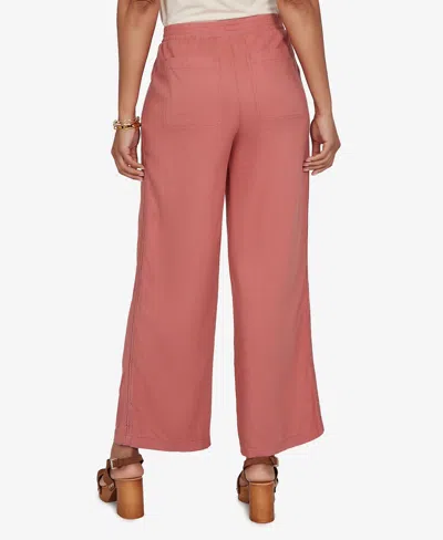 Ruby Rd. Petite Lace Trim Lightweight Pull-on Pants In Pink