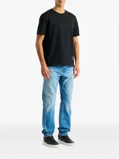 Balmain Logo-patch T-shirt In Black