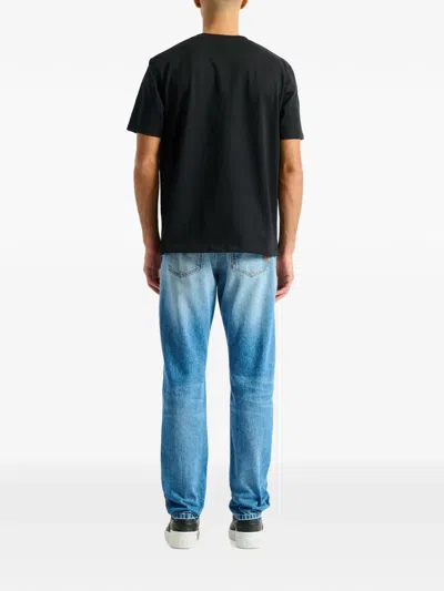 Balmain Logo-patch T-shirt In Black