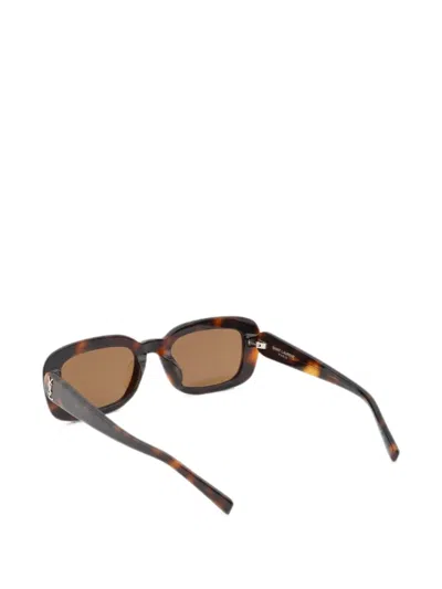 Saint Laurent Rectangle-frame Sunglasses In Brown
