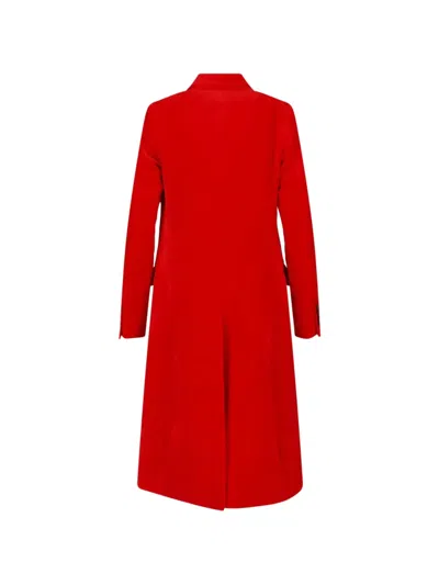 Jil Sander Tailored Coat Back Vent Double Breasted Lapels In Red