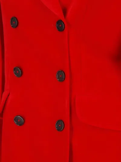 Jil Sander Tailored Coat Back Vent Double Breasted Lapels In Red