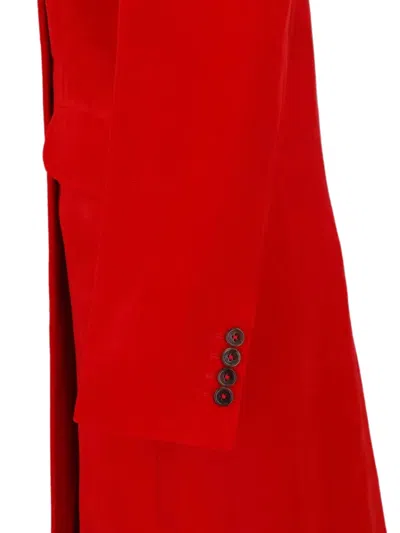 Jil Sander Tailored Coat Back Vent Double Breasted Lapels In Red