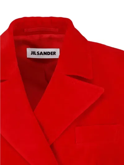 Jil Sander Tailored Coat Back Vent Double Breasted Lapels In Red