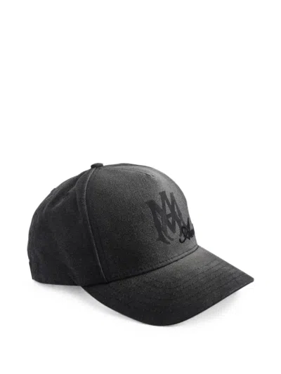 Amiri Mens Black Script Cotton Baseball Cap In Black