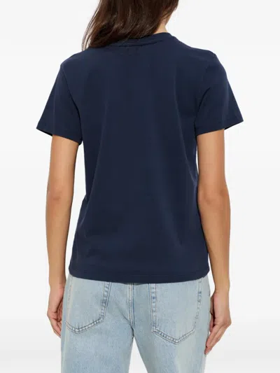 A.p.c. Logo-embroidered T-shirt In Blue
