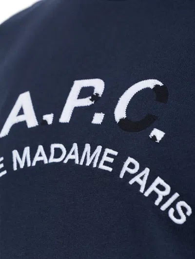A.p.c. Logo-embroidered T-shirt In Blue