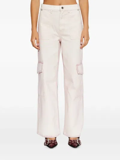 Ganni Multi-pocket Cargo Pants In White