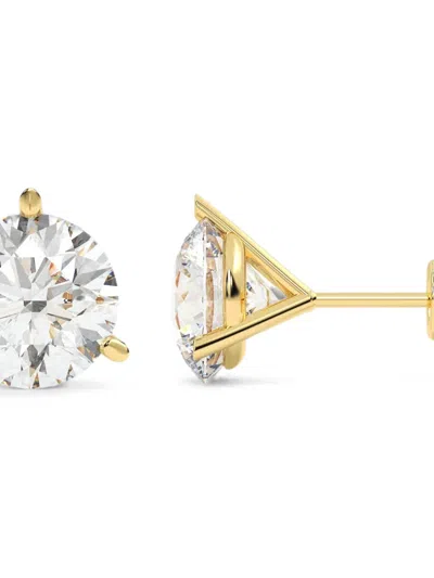Diamond Essentials Lab-grown Diamond Solitaire Stud Earrings In Silver