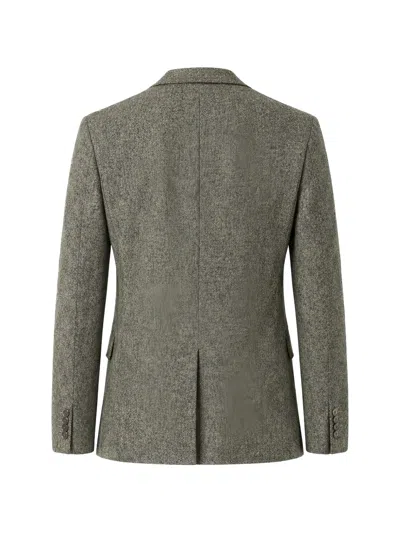 Pal Zileri Herringbone-pattern Single-breasted Blazer In Gray