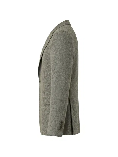 Pal Zileri Herringbone-pattern Single-breasted Blazer In Gray