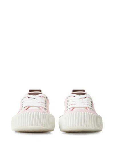 Versace Lace Sneakers Contrast Trim Pull Tab Sole In White