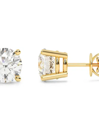 Diamond Essentials Diamond Stud Earrings In Silver