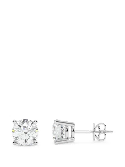 Diamond Essentials Lab-grown Diamond Stud Earrings In Silver
