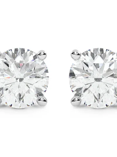 Diamond Essentials Diamond Stud Earrings In Silver