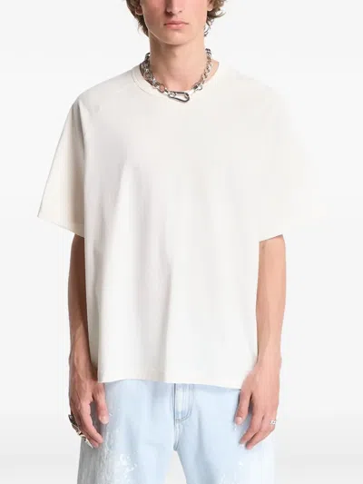Y-3 Regular Fit Crew Neck Short Sleeve T-shirt In White