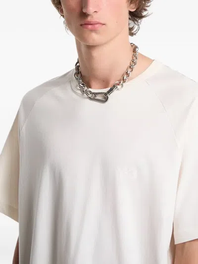 Y-3 Regular Fit Crew Neck Short Sleeve T-shirt In White