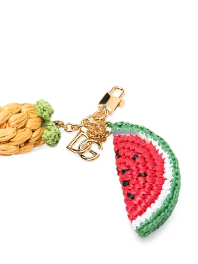 Dolce & Gabbana Logo-plaque Keychain In Multi