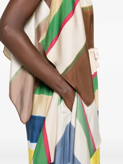 Fendi Striped Draped Jumpsuit In Multi