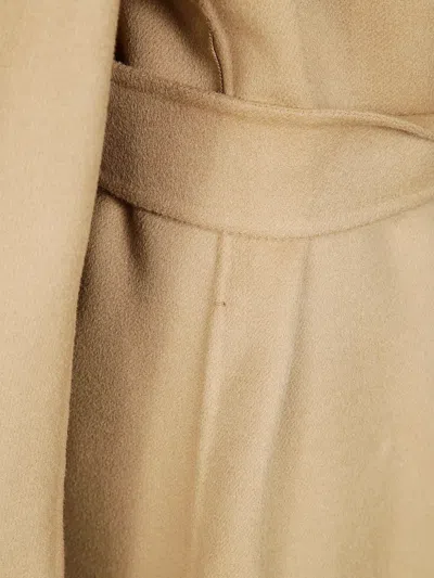 Max Mara Belted Notch-lapels Coat In Neutral