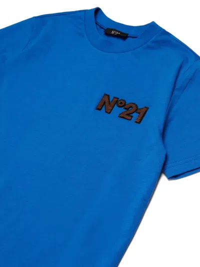 N°21 Logo-patch T-shirt In Blue