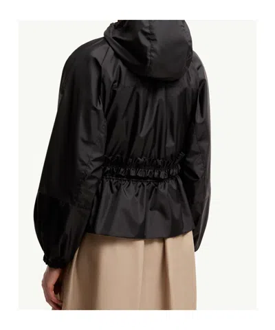Moncler Imaginaire Short Nylon Canvas Parka In Black