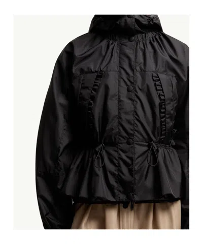 Moncler Imaginaire Short Nylon Canvas Parka In Black