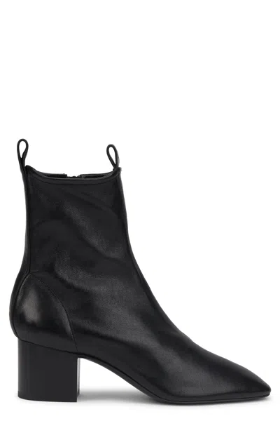 Celine Chic Zip Ankle Boot With Lambskin Stretch In Black