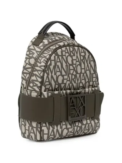 Armani Exchange Logo-print Backpack In Green