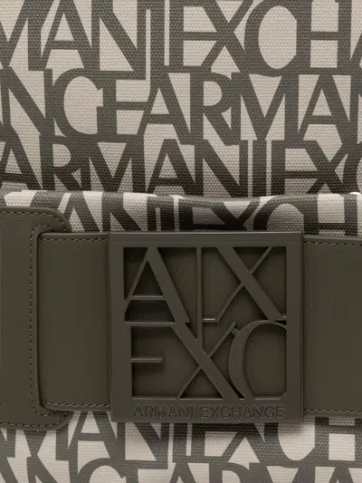 Armani Exchange Logo-print Backpack In Green