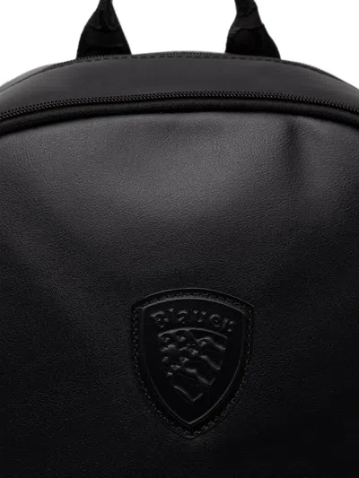 Blauer Logo-patch Zip-around Backpack In Black