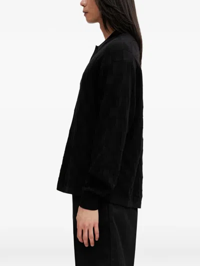 Filling Pieces Rugby Check-pattern Logo-embroidered Sweatshirt In Black