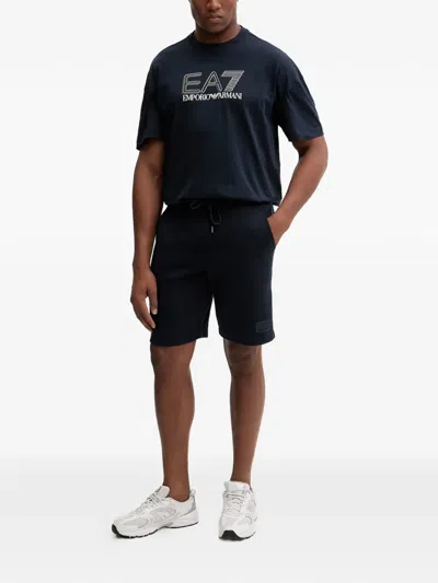 Ea7 Logo-print T-shirt In Blue