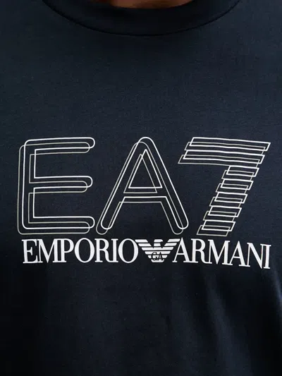 Ea7 Logo-print T-shirt In Blue