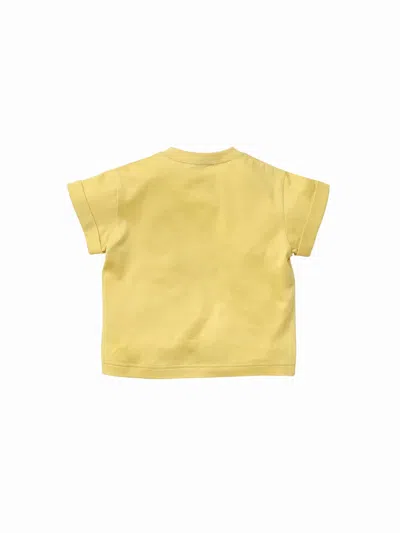 Familiar Graphic-patch T-shirt In Yellow