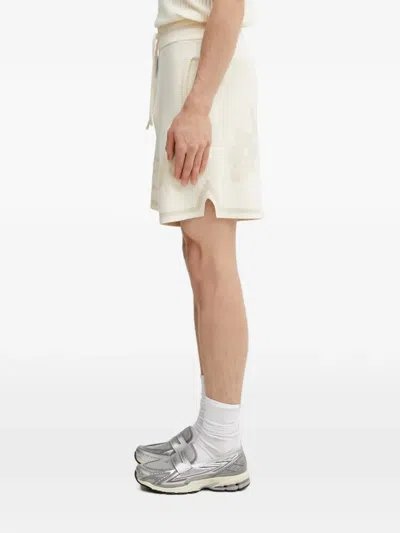 Filling Pieces Breaking Bread Intarsia-knit Drawstring Shorts In Neutral