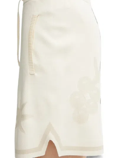 Filling Pieces Breaking Bread Intarsia-knit Drawstring Shorts In Neutral