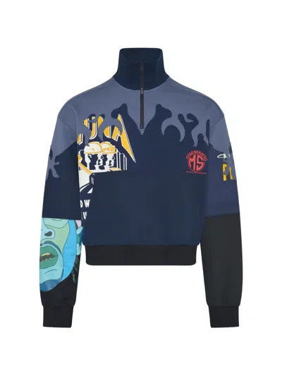 Marine Serre Patchwork Jersey Sweater In Multi