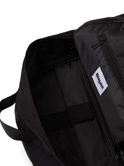 Blauer Logo-print Zip-fastening Backpack In Black