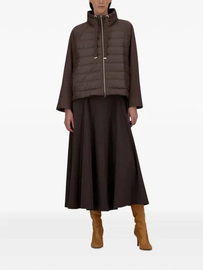 Herno Resort Quilted Drawstring-collar Jacket In Brown
