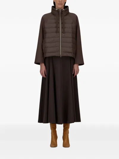 Herno Resort Quilted Drawstring-collar Jacket In Brown