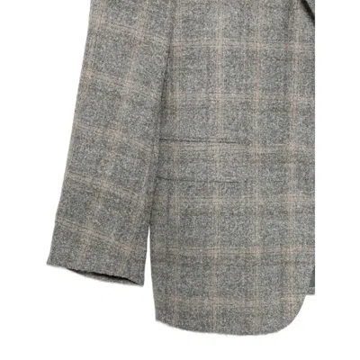 Canali Check-pattern Single-breasted Blazer In Gray
